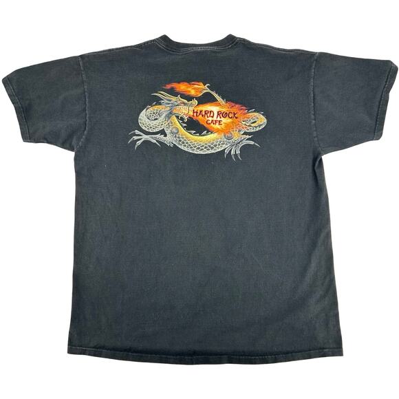 Vintage 90s y2k Men's Hard Rock Cafe New York Yin Yang Flame Dragon T Shirt XL - Picture 1 of 6